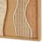 15" x 23" Handmade Brown Wood Abstract Wall Décor with Dimensional Wavy Design